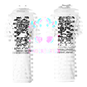 Bruh Im In Kindergarten Messy Bun First Day Of School Girls T-Shirt | Mazezy