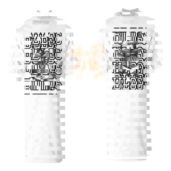 Bulldogs Football Mom Game Day Football Coquette Bow Mascot T-Shirt - Thegiftio