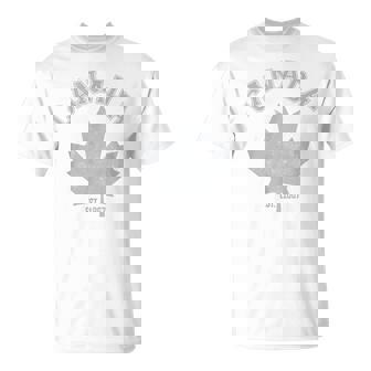Canada Est 1867 Maple Leaf Vintage Canada Flag Love T-Shirt - Monsterry