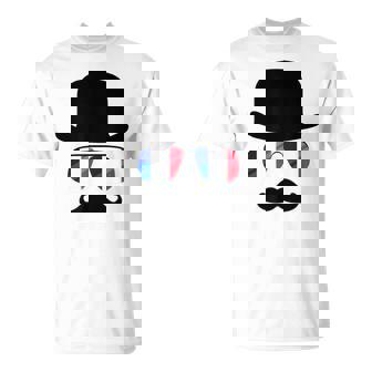 Chapeau De France Lunettes De Soleil Motif Moustache T-Shirt - Cadeauxyz