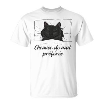 Chemise De Nuit Chat Pyjama Chat Noir T-Shirt - Cadeauxyz