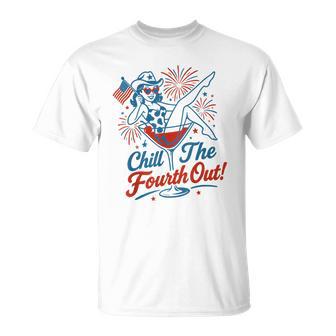 Chill The Fourth Out July 4Th Fireworks Martini Glass T-Shirt - Thegiftio UK