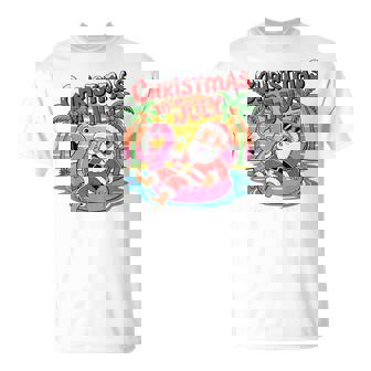 Christmas In July Santa Summer Beach Vibes Hawaiian T-Shirt | Mazezy