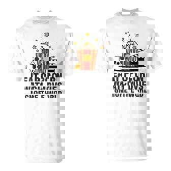 Cinema Night Eat Popcorn Watch Movies Ignore The World Maglietta - Novitaregali
