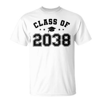 Class Of 2038 Grow With Me Kindergarten Back To School T-Shirt - Thegiftio UK