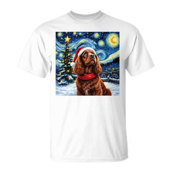 Cockerpanieltarry Night Christmasan Gogh Doganta Hat 長袖tシャツ Tシャツ - Kawaiitshirt