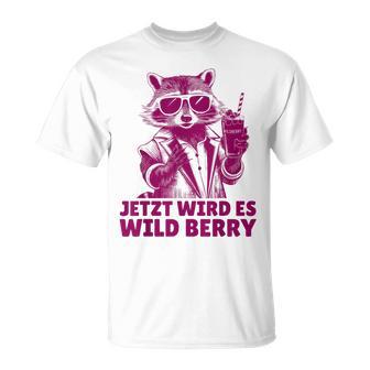 Cocktail Party Wildberry Jetzt Wird Es Wild Berry Waschbär T-Shirt - Geschenkecke