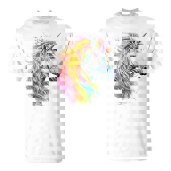 Colorful Unicorn Pattern Abstract Portrait Unicorn T-Shirt - Cadeauxyz