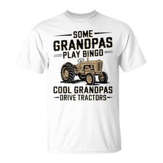 Cool Grandpas Drive Tractors Farming Farmer Father's Day Men T-Shirt - Thegiftio UK