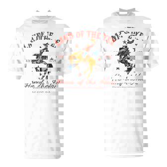 Country Cowboy Rodeo Patriotic Usa Western Land Of The Yee T-Shirt - Monsterry
