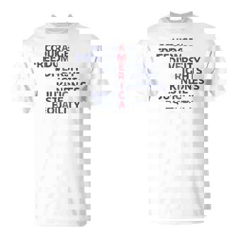 Courage Freedom Diversity Rights Kindness Justice Equality T-Shirt - Monsterry