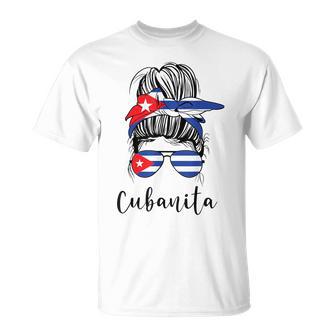 Cubanita Moño Desordenado Cubanita Cubana Chica Desordenada Cabello Moño Camiseta unisex - Regaloses