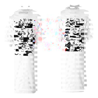 Cute Black Cat Usa Flag Firework Patriotic 4Th Of July T-Shirt | Mazezy