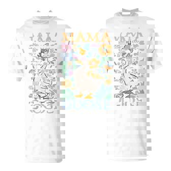 Cute Floral Mama Goose Coquette Mother's Day Silly Goose T-Shirt | Mazezy