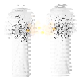 Cute Ghost Horses Halloween Trick Or Treat T-Shirt | Mazezy