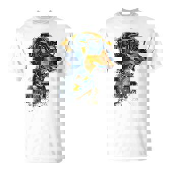 Dachshund Diseño Abstracto Dibujo Arte Animal Dachshund Camiseta unisex - Regaloses