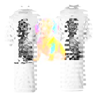 Dachshund Mascota Abstracto Arte Colorido Animal Dachshund Camiseta unisex - Regaloses