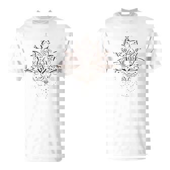 Damen Lotus Blume Mit Yoga Mehndi Omymbol Geschenk Für Fitness T-Shirt - Geschenkecke