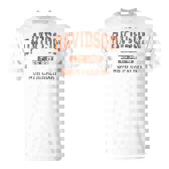 Davidson ノースカロライナ Nc ビンテージ アスレチック スポーツデザイン Tシャツ - Kawaiitshirt