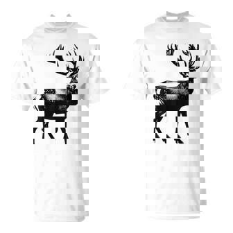 Deer Dad Mom Lover モノクロ 鹿 Tシャツ - Kawaiitshirt