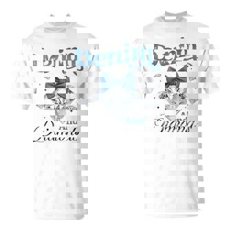 Denim And Diamonds Bow Ladies Girls Women T-Shirt - Thegiftio
