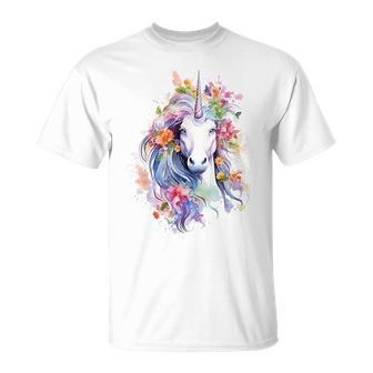 Einhorn Buntes Motiv Abstrakte Kunst Natur Einhorn T-Shirt - Geschenkecke