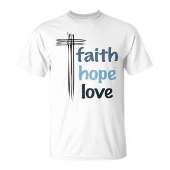 Fe Esperanza Y Amor Evangelismo Cristiano Regalo Hombres Es Camiseta unisex - Regaloses