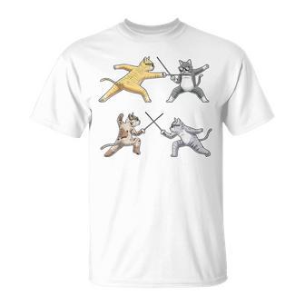 Fencer 猫 エペフェンシング付き Tシャツ - Kawaiitshirt