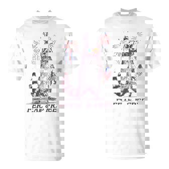 Feral & Free Patriotic Racoon Feral And Free 4Th July T-Shirt | Mazezy