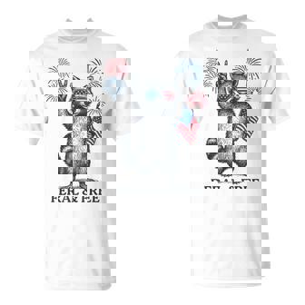Feral And Free Raccoon Feral But Free 4Th Of July T-Shirt | Mazezy