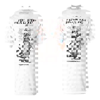 Feral And Free Raccoon Feral But Free 4Th Of July T-Shirt - Thegiftio
