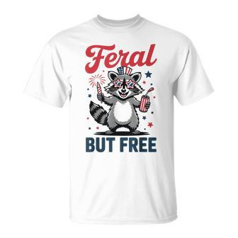 Feral But Free Raccoon 4Th July Toddler Boy Youth N T-Shirt - Thegiftio UK