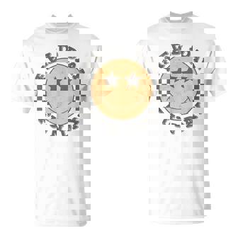 Field Day Fun Day 2025 Groovy Smile Face Checkered Students T-Shirt | Mazezy