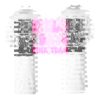 Field Day Pink Team Groovy Smile Face Checkered Students T-Shirt - Monsterry