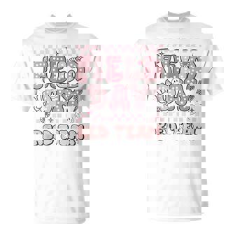 Field Day Red Team Groovy Smile Face Checkered Students T-Shirt | Mazezy