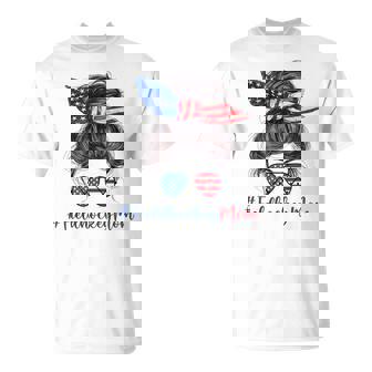Field Hockey Mom American Flag 4Th Of July T-Shirt | Mazezy