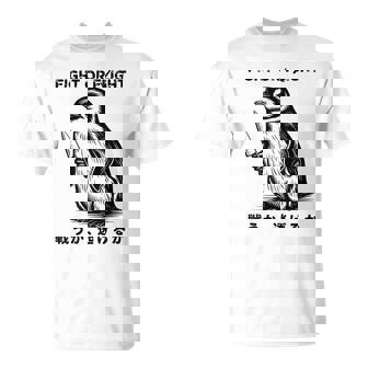 Fight Or Flight Meme Penguin With Knife T-Shirt - Monsterry