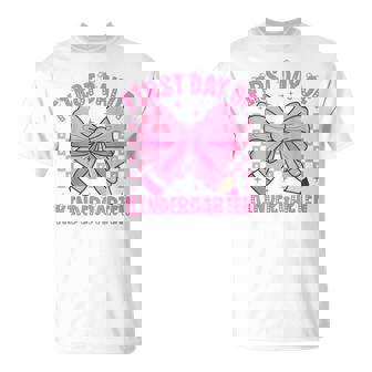 First Day Of Kindergarten Coquette Bow Back To School Girls T-Shirt | Mazezy