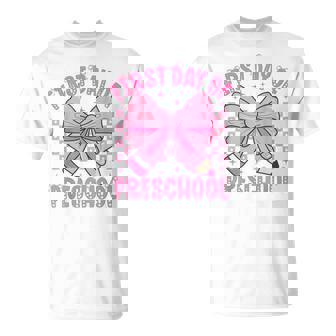 First Day Of Preschool Coquette Bow Back To School Girls T-Shirt - Monsterry