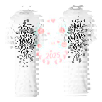 First Mother’S Day Est 2025 Cute New Mom Flowers T-Shirt - Thegiftio