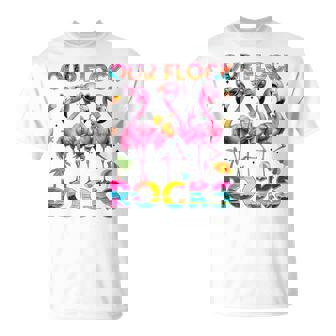 Our Flock Rocks Flamingo Summer Vacation Family Matching T-Shirt - Thegiftio