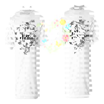 Floral One Loved Mima Heart Mom Grandma Mother's Day T-Shirt - Monsterry