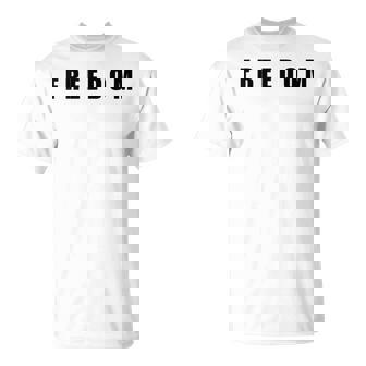 Freedom Text Minimalist Retro Bold Typography Graphic T-Shirt | Seseable CA