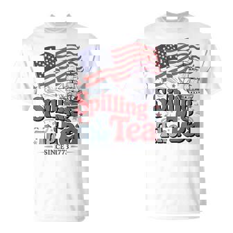4Th Of July Spilling The Tea Since 1773 Usa Flag T-Shirt - Monsterry