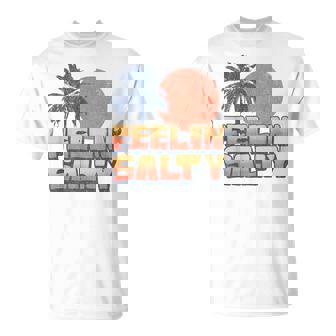 Feelin Salty Retro Sunset Palm Tree Vintage Vacation T-Shirt - Thegiftio