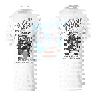 Festive Feral And Pregnant Running On Freedom Raccoon T-Shirt - Monsterry