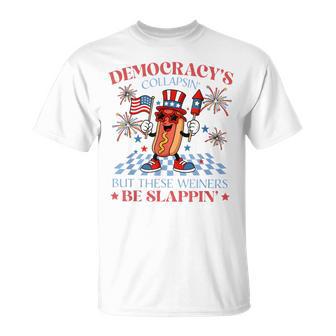 Hot Dog Democracy's Collapsing 4Th July T-Shirt - Thegiftio UK