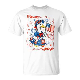 Mama Goose Patriotic 4Th Of July American Flag Womens T-Shirt - Thegiftio UK