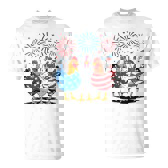Patriotic Chickens Usa Flag 4Th Of July Chicken Lover T-Shirt | Mazezy