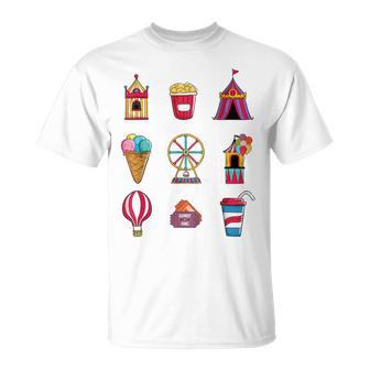 State Fair With Ice Cream Ferris Wheel And Circus Tent T-Shirt - Thegiftio UK